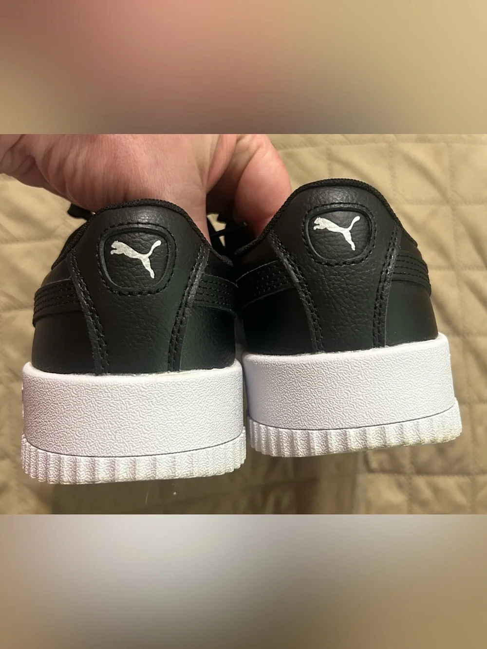 PUMA Carina 2.0 Black White Platform Sneakers Women's Size 10